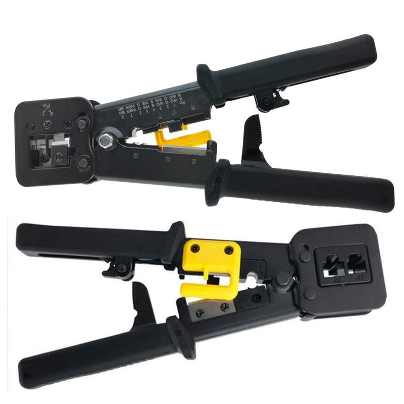 Helovmine أداة ضغط RJ45 مجموعة أدوات الشبكة لـ Cat5 Cat5e Cat6، قاطع كابل متعدد الوظائف 6P 8P، أداة اختبار كابل Ethernet RJ45/RJ11/RJ12، أداة تثقيب - Image 2